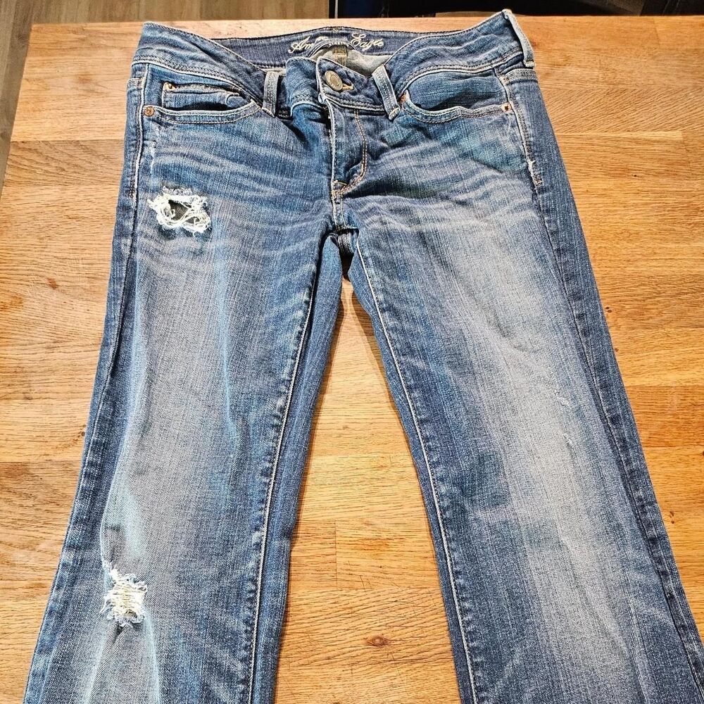 American-eagle-outfitters Women's Blue and Navy  Slim Boot cut Jeans Sz 6